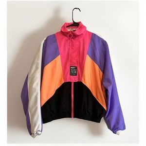 Vintage PUMA  Jacket Womens Small Colorblock Full Zip Windbreaker